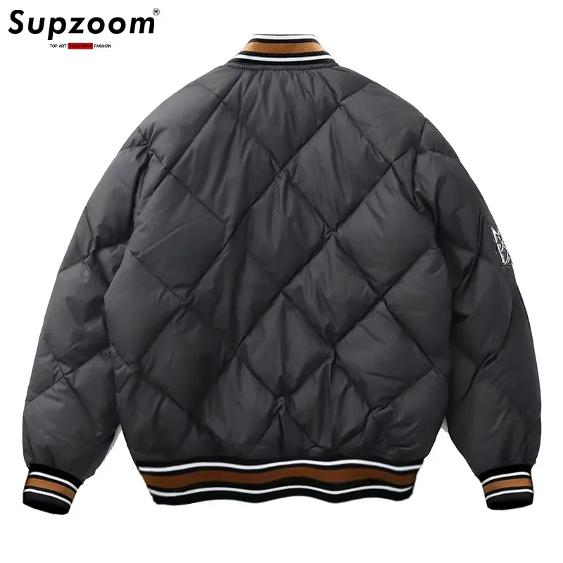 Supzoom 2025 New Arrival Hip Hop Embroidery Couples Casual Top Fashion Male And Female Winter Men Coat Warm Baseball Down Jacket