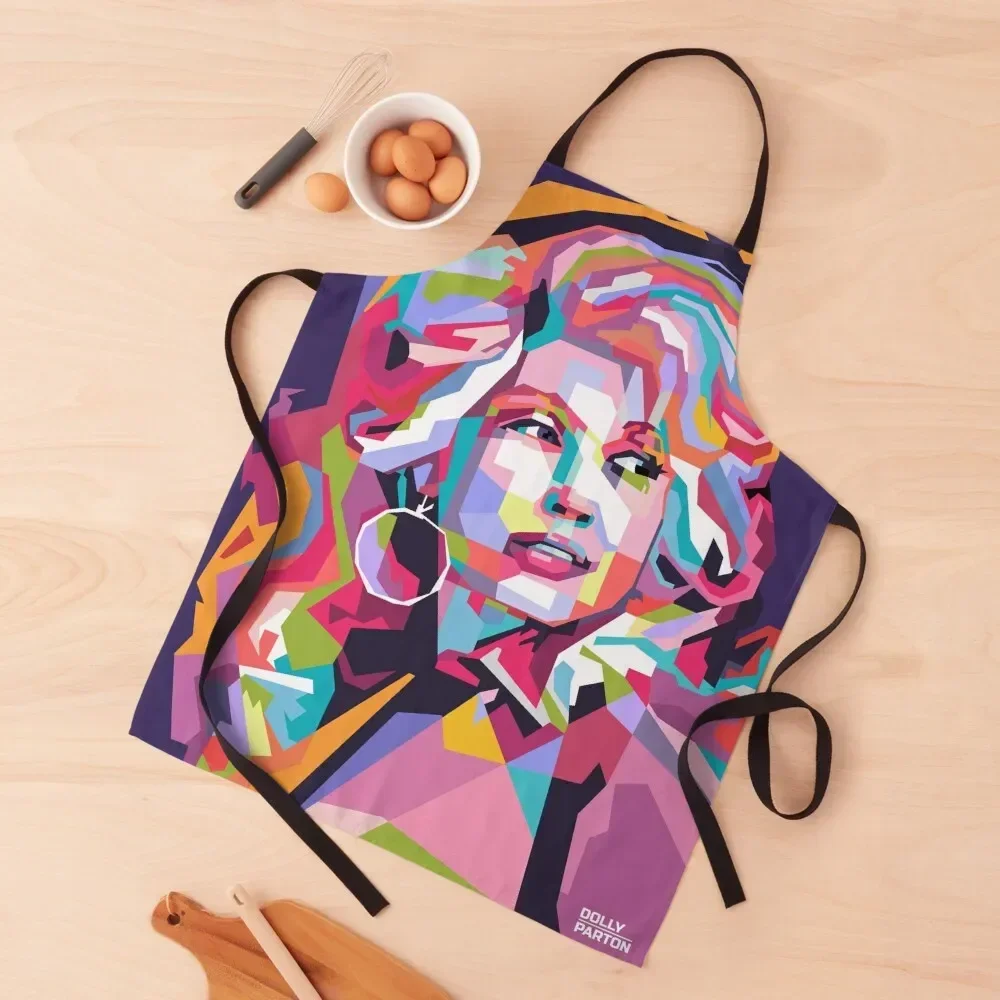 

Abstract Dolly Parton in WPAP Apron Men's Kitchen Women's Home Clothes Women's Kitchen For Hairdresser Apron