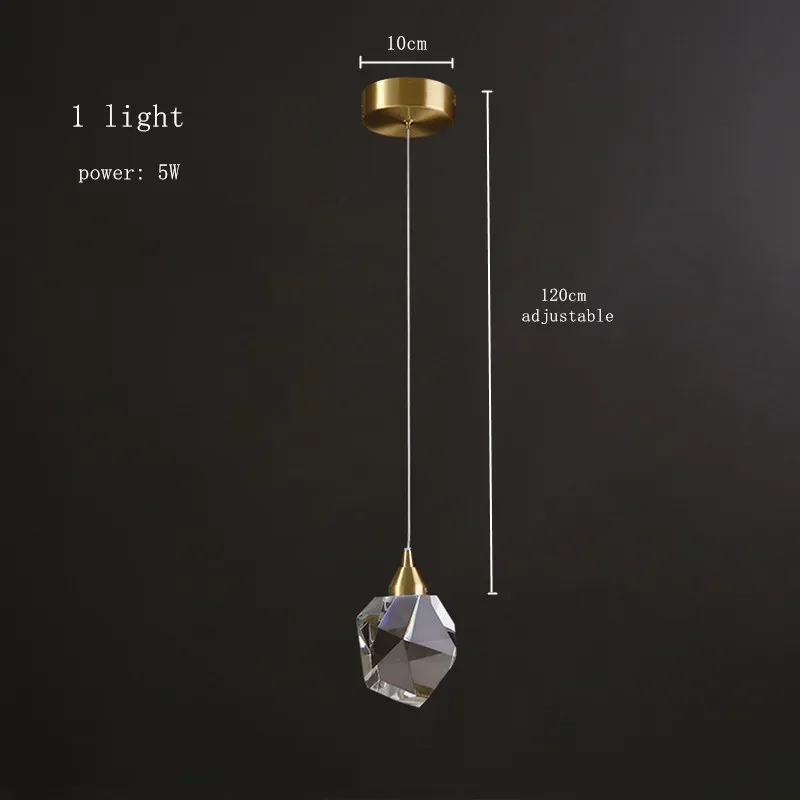 

Decor Loft Modern Diamond Crystal Pendant Lights Living Dining Room Bedroom Kitchen Indoor Lighting Home Spiral Hanging Lamps