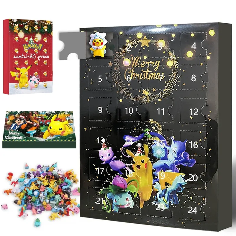 

24pcs Pikachu Doll Toys Christmas 24 Days Advent Calendar Anime Figure Model Children Boys Girls Party Cartoon Festival Gifts