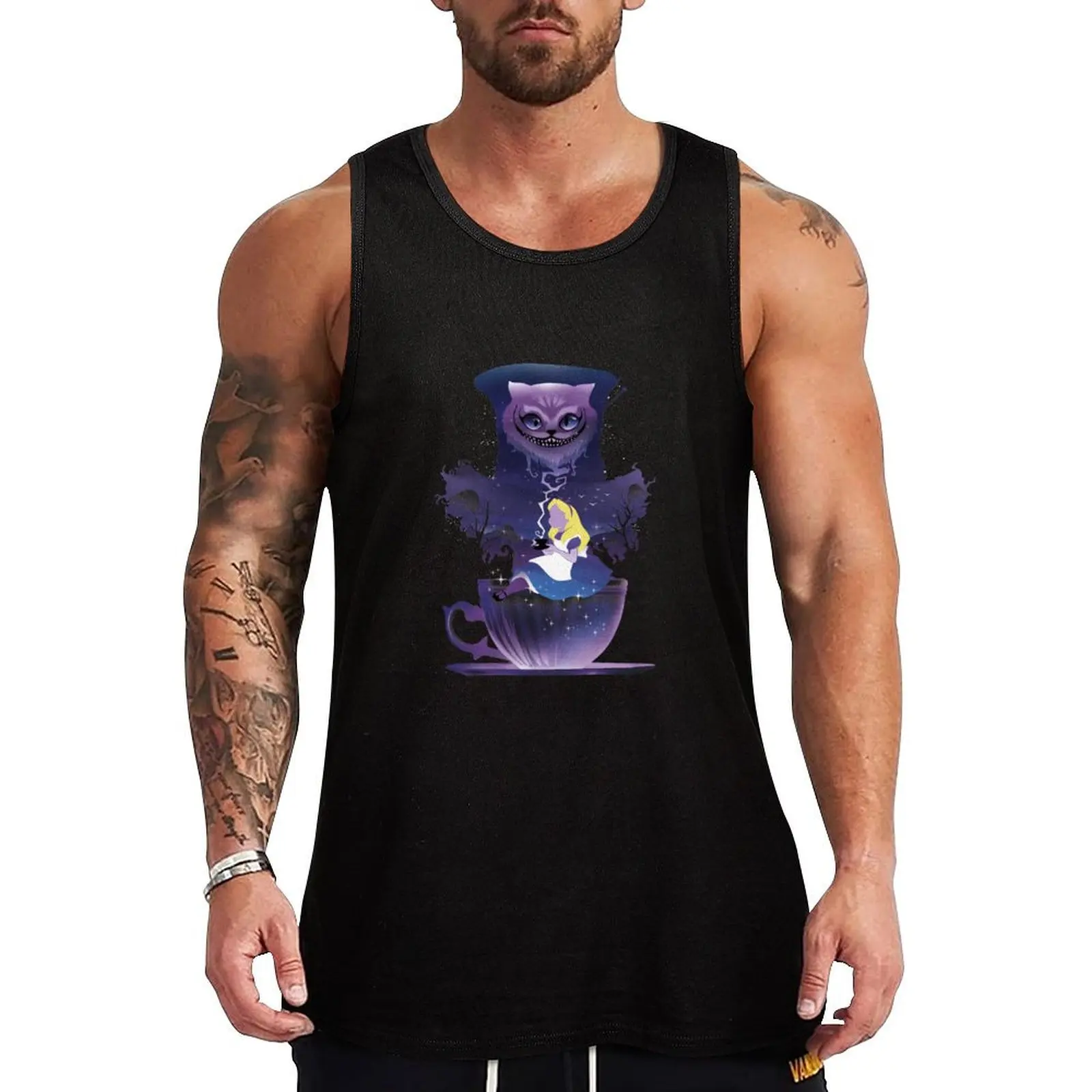 

Midnight Tea Party Tank Top running shirt underwear gym top t-shirts man Gym man