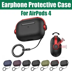 Funda protectora para auriculares AirPods 4, funda de piel con cordón y soporte para teléfono, accesorios para Apple AirPods 4