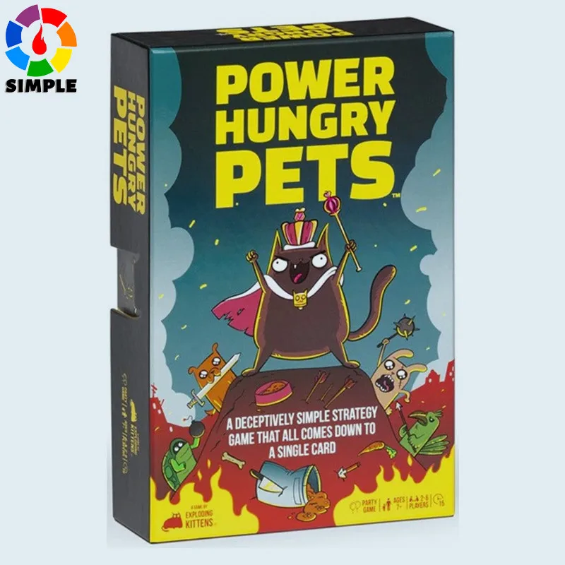 

Power Hungry Pets by Exploding Kittens - 2-6 Players - Ages 7+ - 15 Minutes to Play