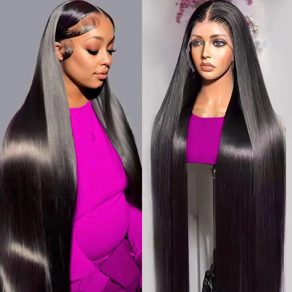 

32-дюймовые прямые парики, человеческие волосы, плотность 200, 13x6 HD, парики спереди, человеческие волосы, предварительно выщипанные прямые парики спереди, кружевные передние парики