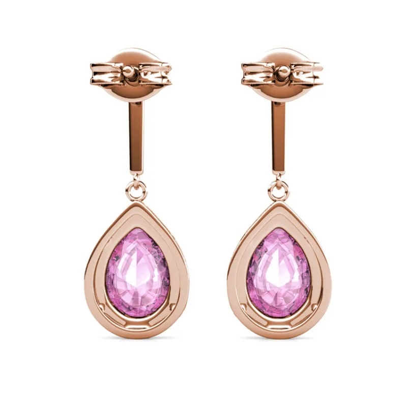 Daisini – boucles d'oreilles goutte d'eau en argent Sterling 925, avec cristaux Swarovski roses, breloque éblouissante exquise pour femmes, bijoux porte-bonheur, cadeaux