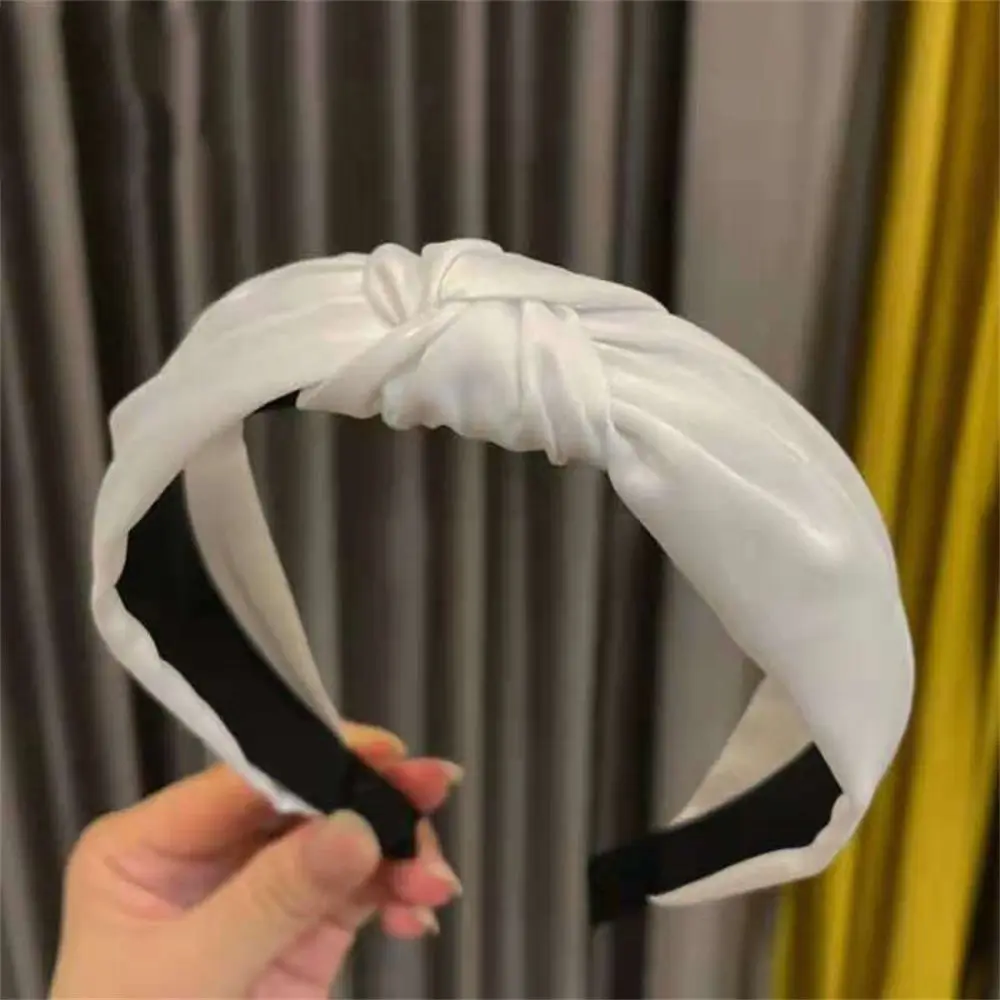Satin Head Band para lavar o cabelo, Cross Knot Hoop, Headwear para maquiagem, Headband de tecido, Acessórios para cabelo