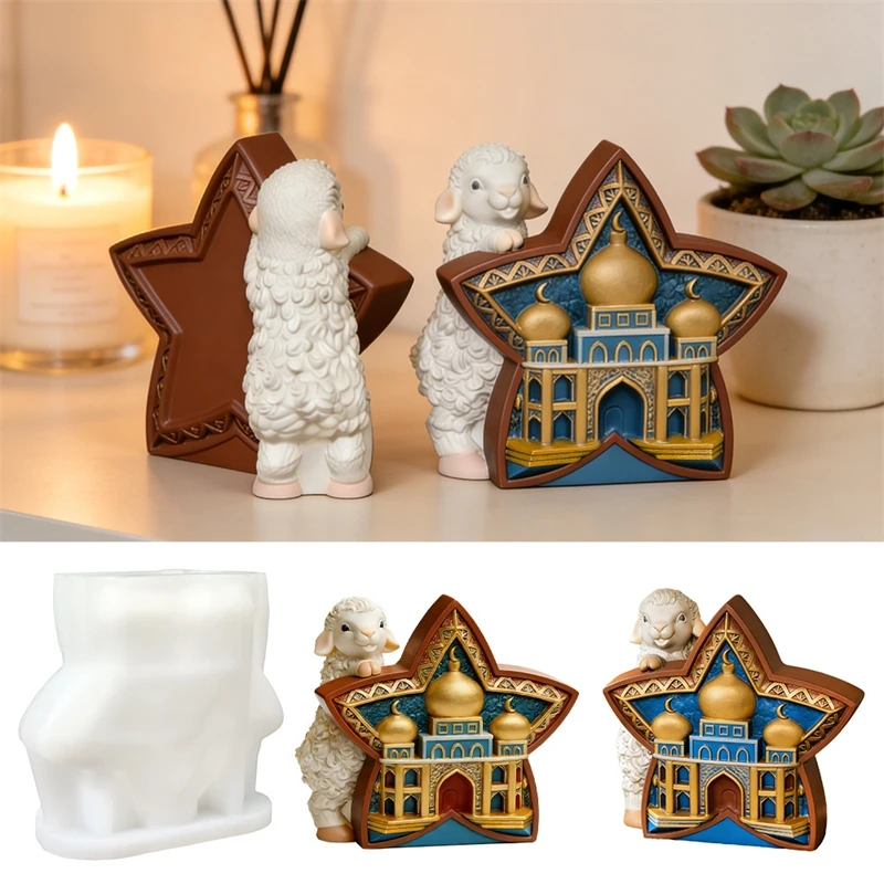 Star Candle Mold Silicone DIY Candle Making Mold Moon Castle Aromatherapy Candle Mold Ramadan Eid Festival Decoration Mole