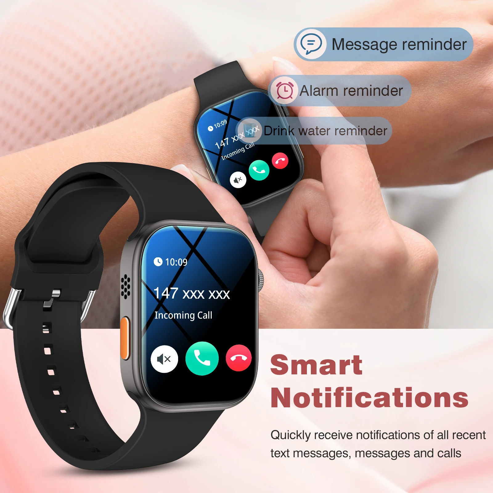 Smartwatch, anpassbares Zifferblatt, mehrere Sportmodi, Anrufe beantworten/machen, Nachrichtenerinnerungen, geeignet für Männer und Frauen