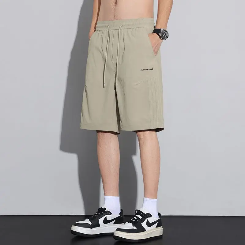 Paul Ice Silk Men's Shorts Summer Fashionable Loose Cool Feeling Casual Thin Straight Tube Five-Point Pants