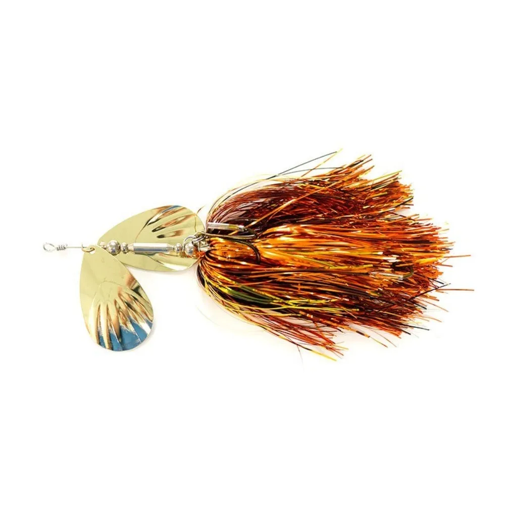 

Bucktail Design Bucktail Spinner Bait 45g Bright silk Fishing Spinner Bait metal sequin Musky Spinner Bait Fishing Lures
