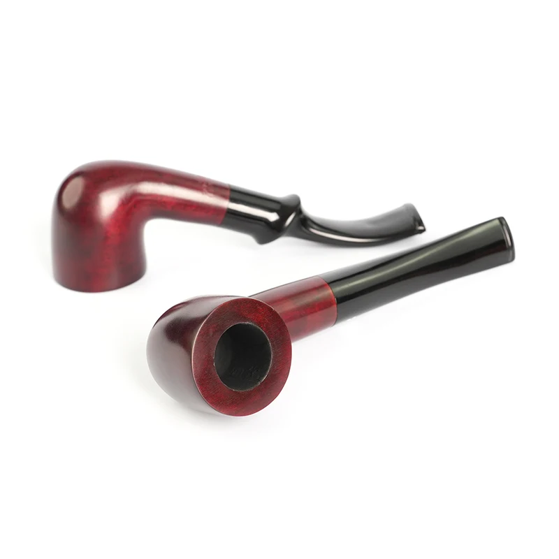 Small Tobacco Pipe ,  Mahogany Tobacco Pipe, Red Smooth Finish, Beginner\'s Pipe，Handmade Wood Pipe 9mm filter ，sandalwood pipe