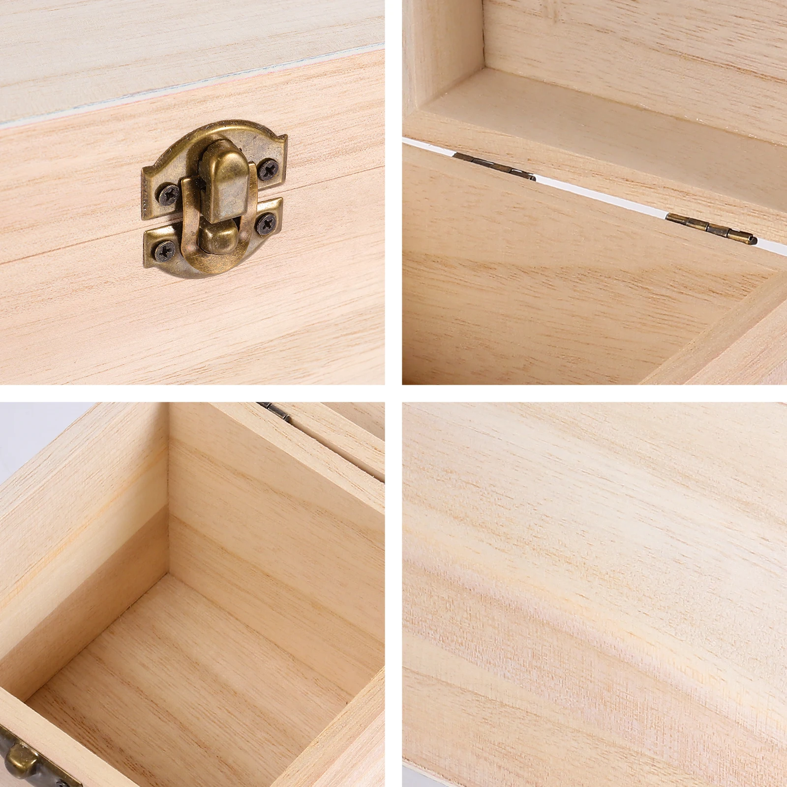 

2pcs Wooden Gift Box Natural Wood Storage Boxes For Jewelry Small Items Vintage Packing Decorative Box Gift Packaging Container