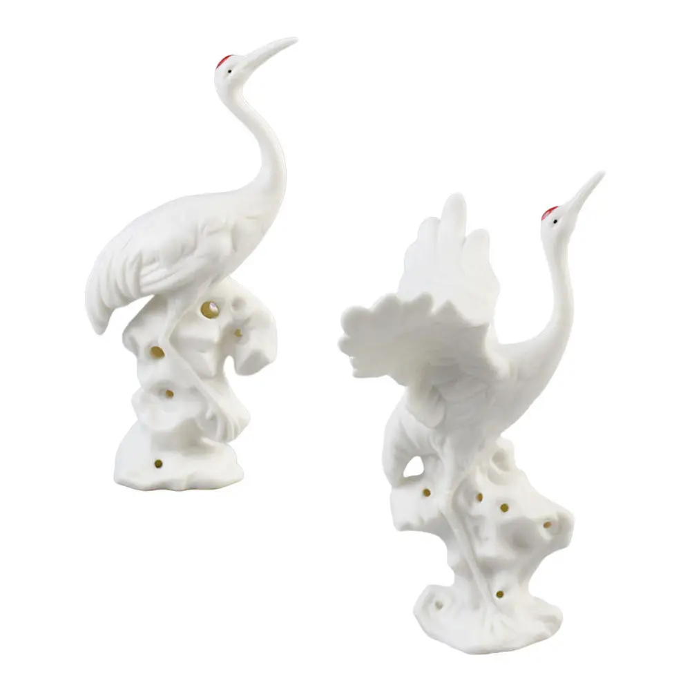 

Набор из 2 керамических украшений для рабочего стола: милые журавлики для дома, офиса, вечеринок, подарок, микропредметы декора