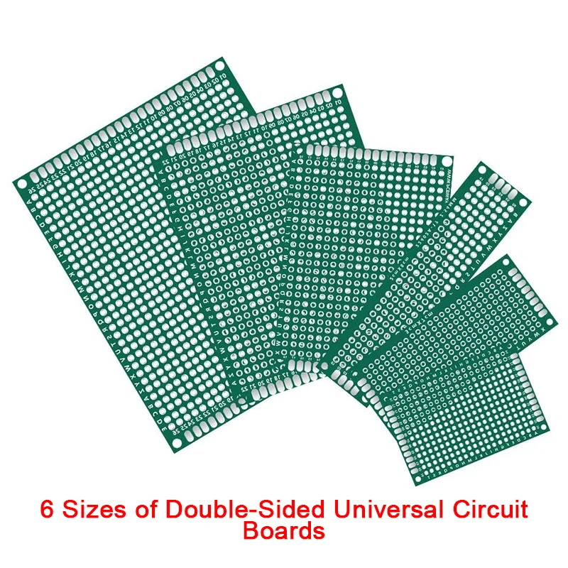 32 Pcs Double Sided PCB Board Prototype Kit 6 Sizes Universal Printed Circuit Protoboard For DIY Soldering Project