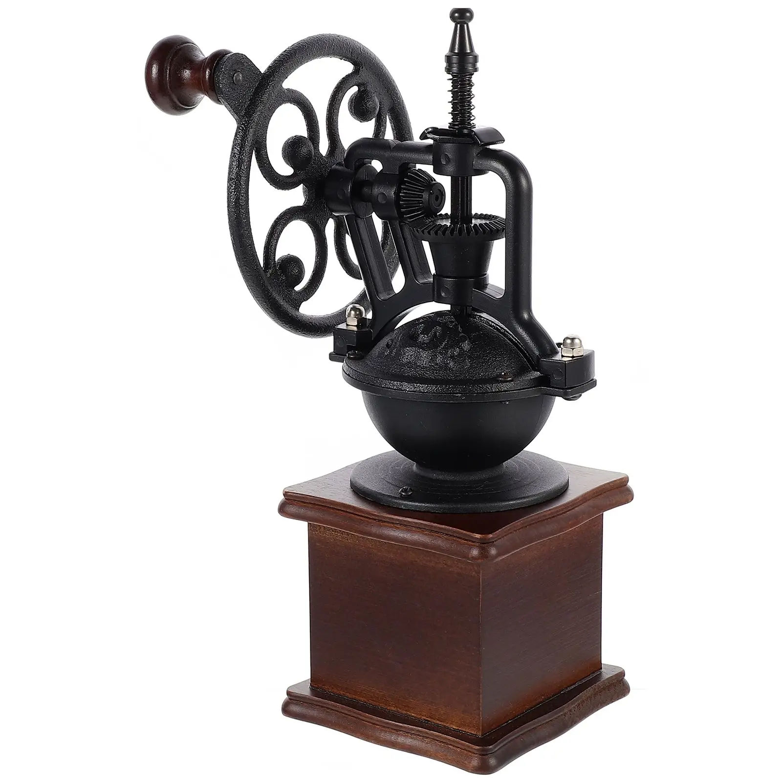 

Hand Crank Coffee Grinder Vintage Portable Wooden Manual Mill for Home Travel Use Bean Enthusiast Gift