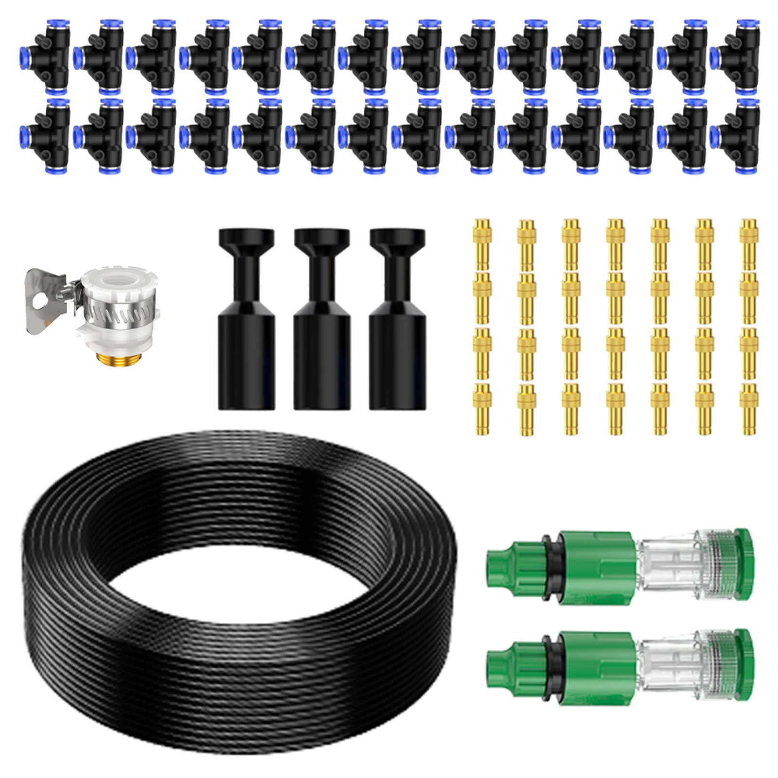 8x5 PE Micro Drip Irrigation System Portable 20M Automatic Watering with Adjustable Drippers Misting Watering Kits Garden Hose