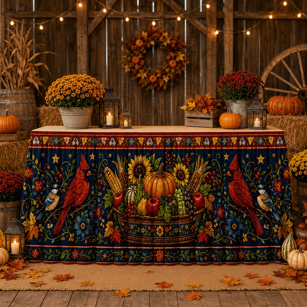 Autumn Harvest Theme Tablecloth, perfectly suitable for Thanksgiving gatherings and autumn occasionsxzj