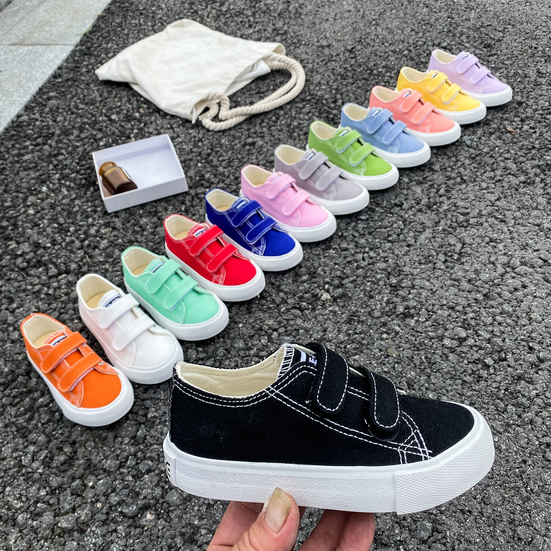 5059 Spring and Autumn New Fashion Children\'s Canvas Shoes Solid Color Boys andGirls Board Shoes Korean Soft Sole Skateboarding