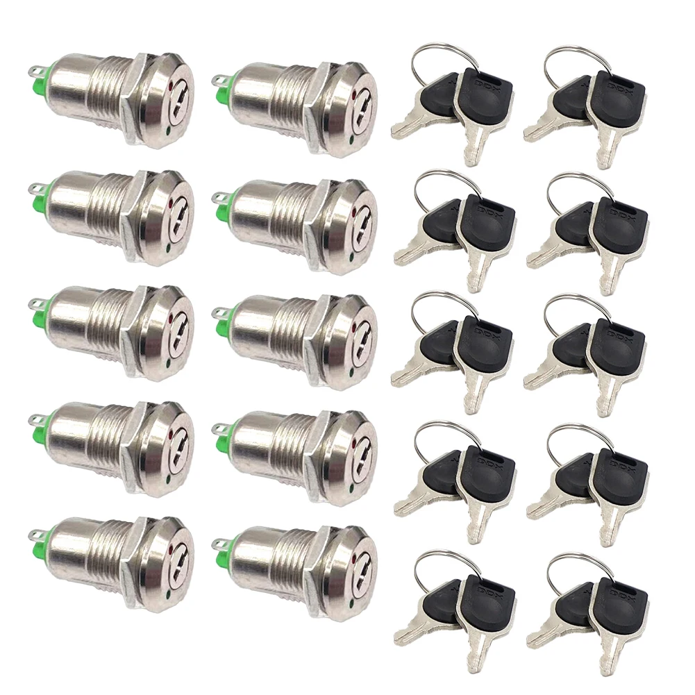 

Set of Ten Reliable Rotary Key Switches Designed for Easy Integration into Electrical Devices Across Multiple Voltages