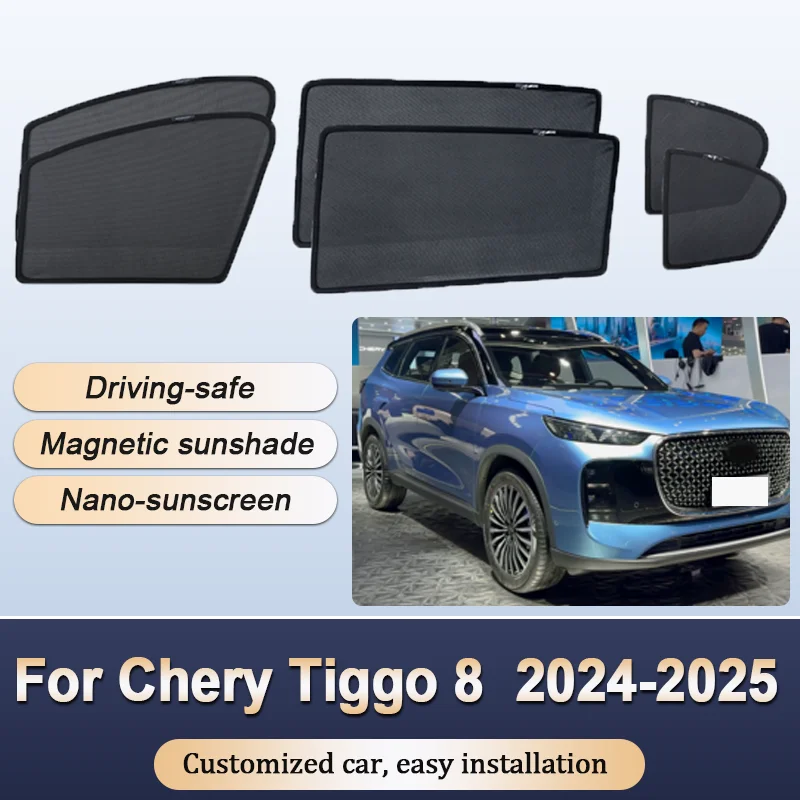 Sun Shades For Chery Tiggo 8 Pro Max 2024 2025 Sunshades Magnetic Privacy Protection Visor Curtains Windows Auto Accessories