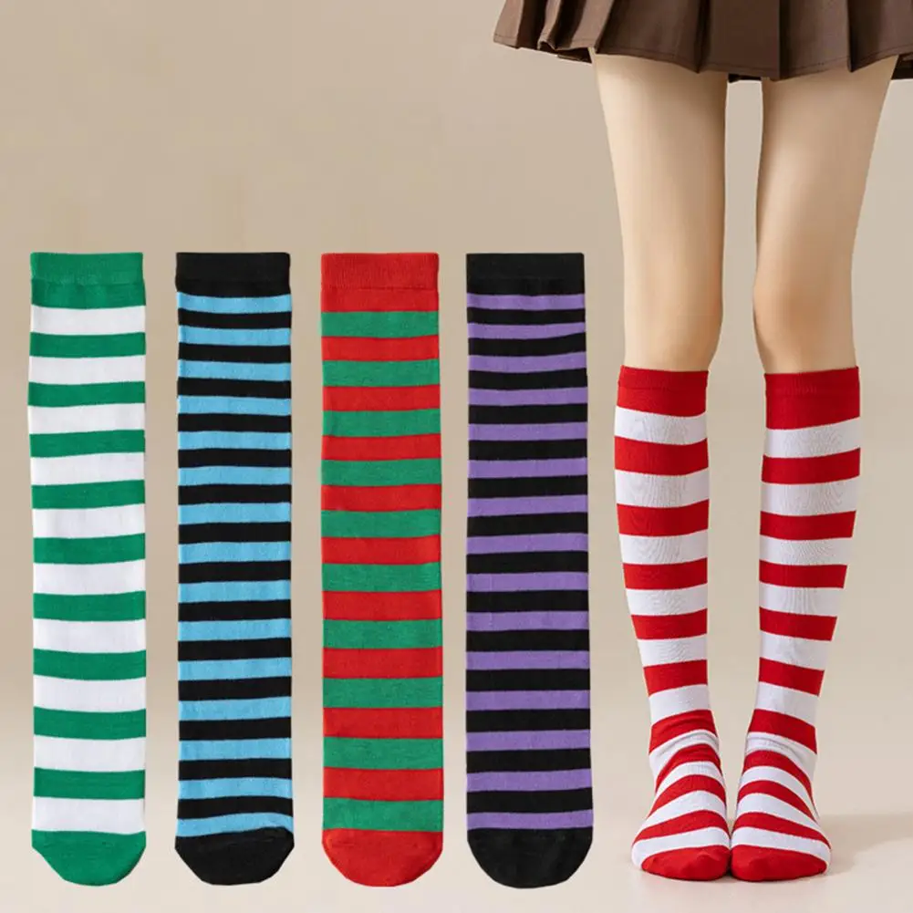 

Colorful Knee-high Socks Striped Knee-length Socks Colorful Striped Knee-high Socks for Women Stretchy for Street Costume