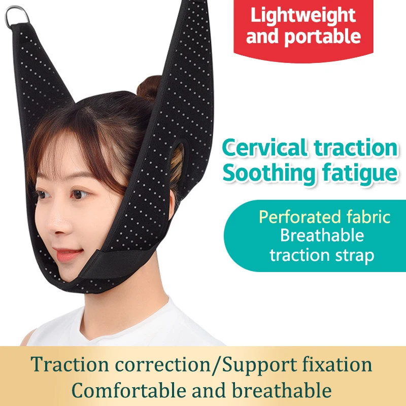 1pcs NEW Hanging Cervical Traction Device Soft Neck Stretching Belt Pain Relief Metal Bracket Chiropractic Neck Traction Cushion