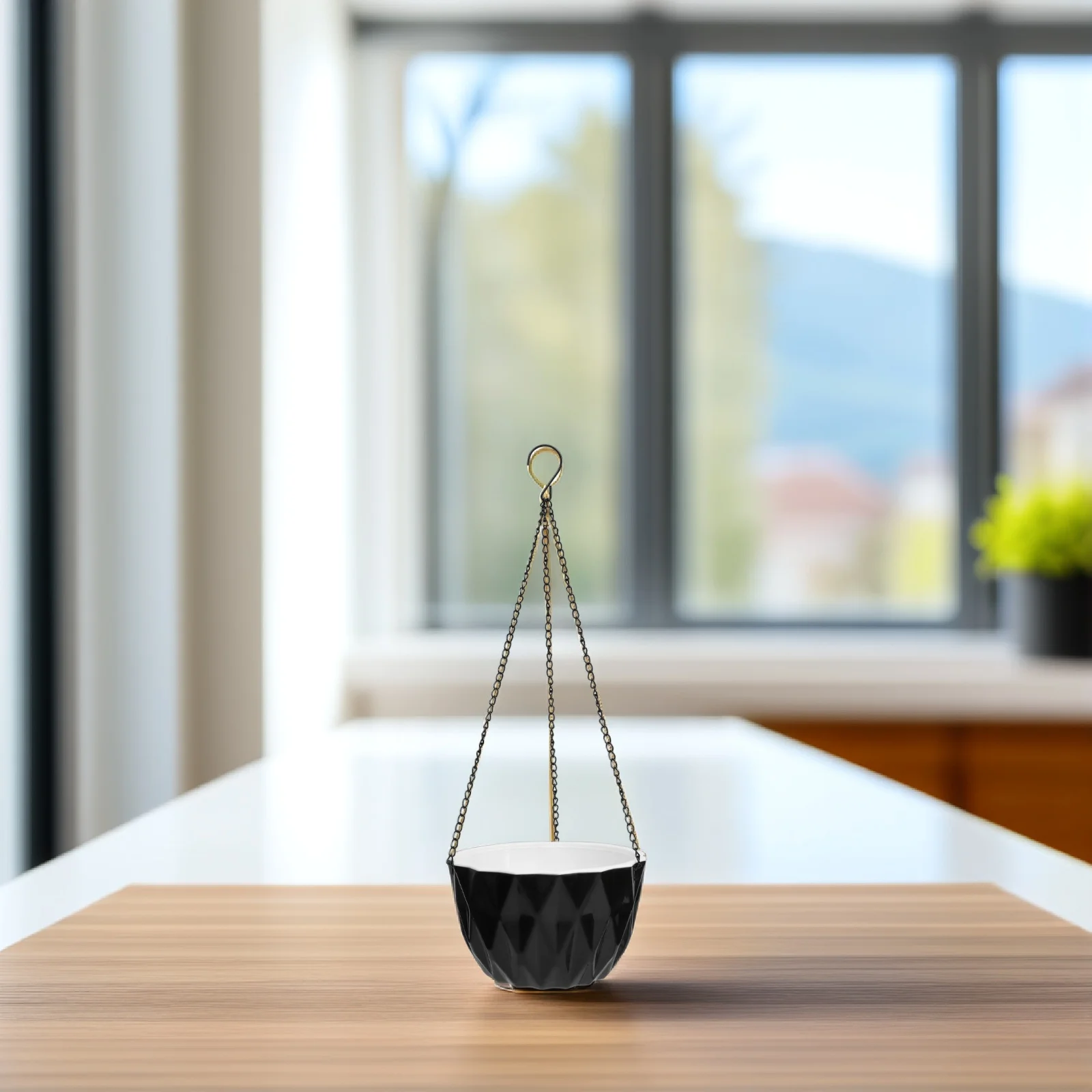 

1Pcs Hanging Basket Flower Pot Premium Plastic Automatic Water Absorption Design Breathable Healthy Plants Clear Water Level