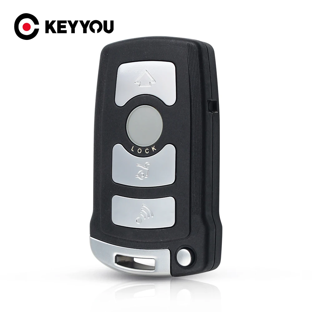 

KEYYOU 4 Button Fob Case For BMW 7 Series E65 E66 E67 E68 745i 745Li 750i 750Li 760i 7 Remote Key With Small Key