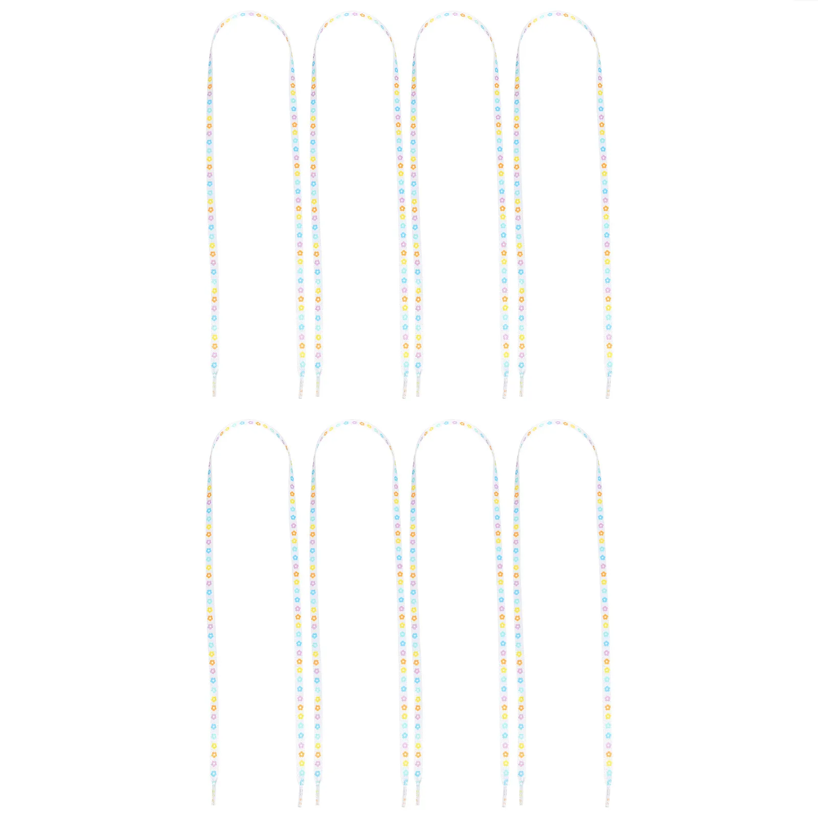 

4Pairs 80Cm Flower Pattern Shoelaces High Quality Flat Laces for Sneakers Casual Shoes Drawstrings Hair Ties Unique Style