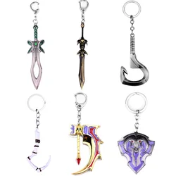 Hot Game Dota 2 Keychain Butcher Pudge Hook Sword Weapon Butterfly Sword Weapon Pendant Keyrings Fans Souvenirs Jewelry Gift New