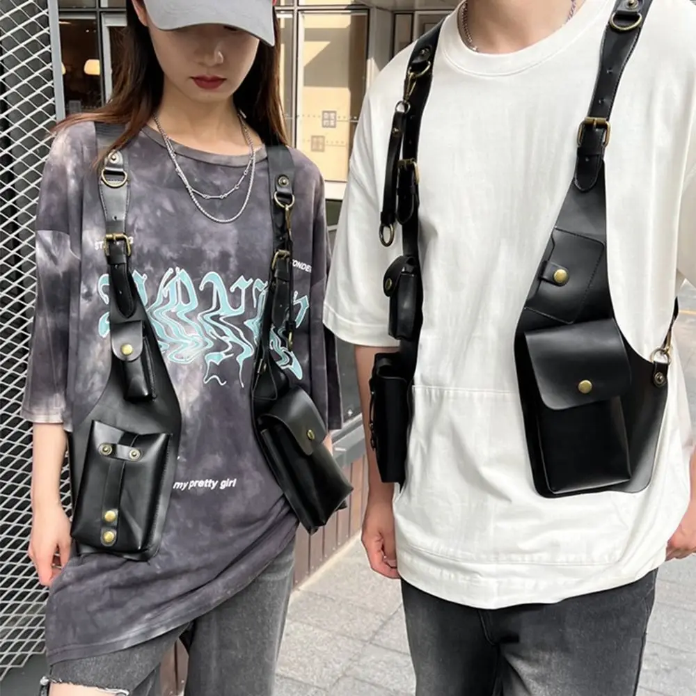 

Ретро-сумка на плечо в стиле стимпанк, винтажная сумка-кобура с защитой от краж, практичная сумка-клатч для телефона с двойным отделением