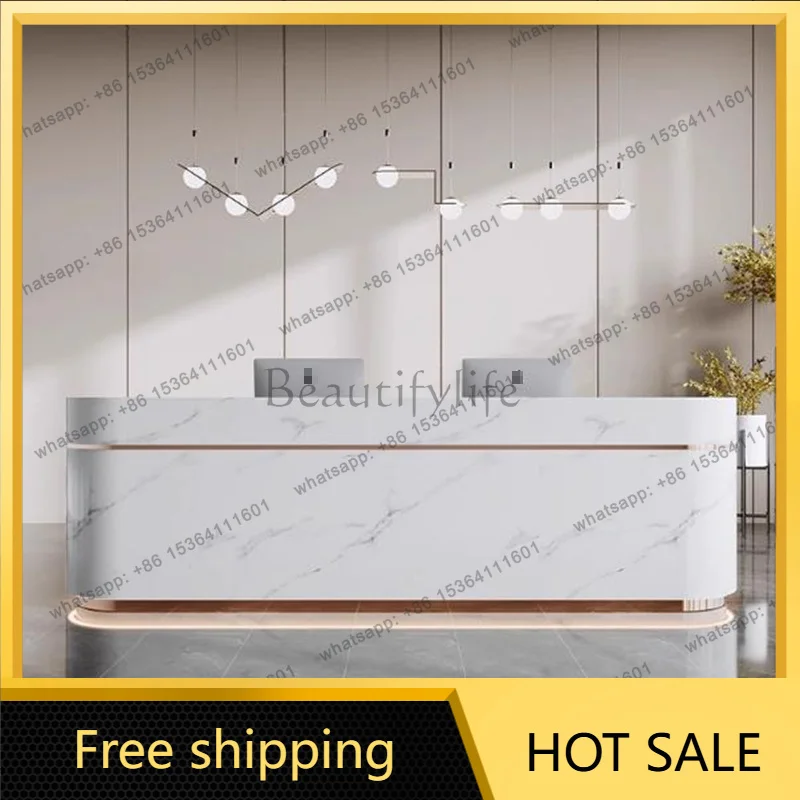 Best Sellers Curved White Reception Desks Display Welcome Industrial Unique Reception Desks Modern Company Mostrador Commercial