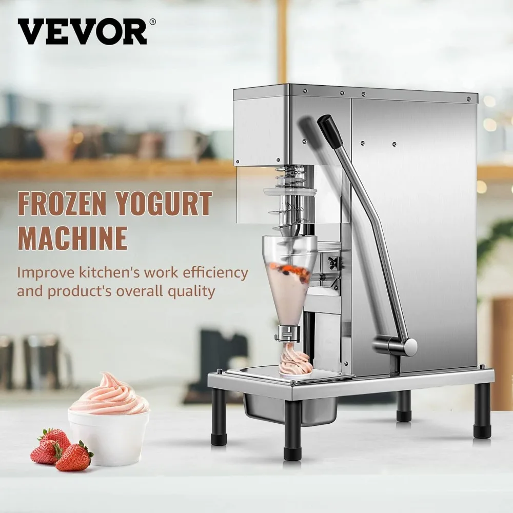 110V Frozen Yogurt Blending Machine 750W, Yogurt Milkshake Ice Cream Mixing Machine 304 Stainless Steel Construction