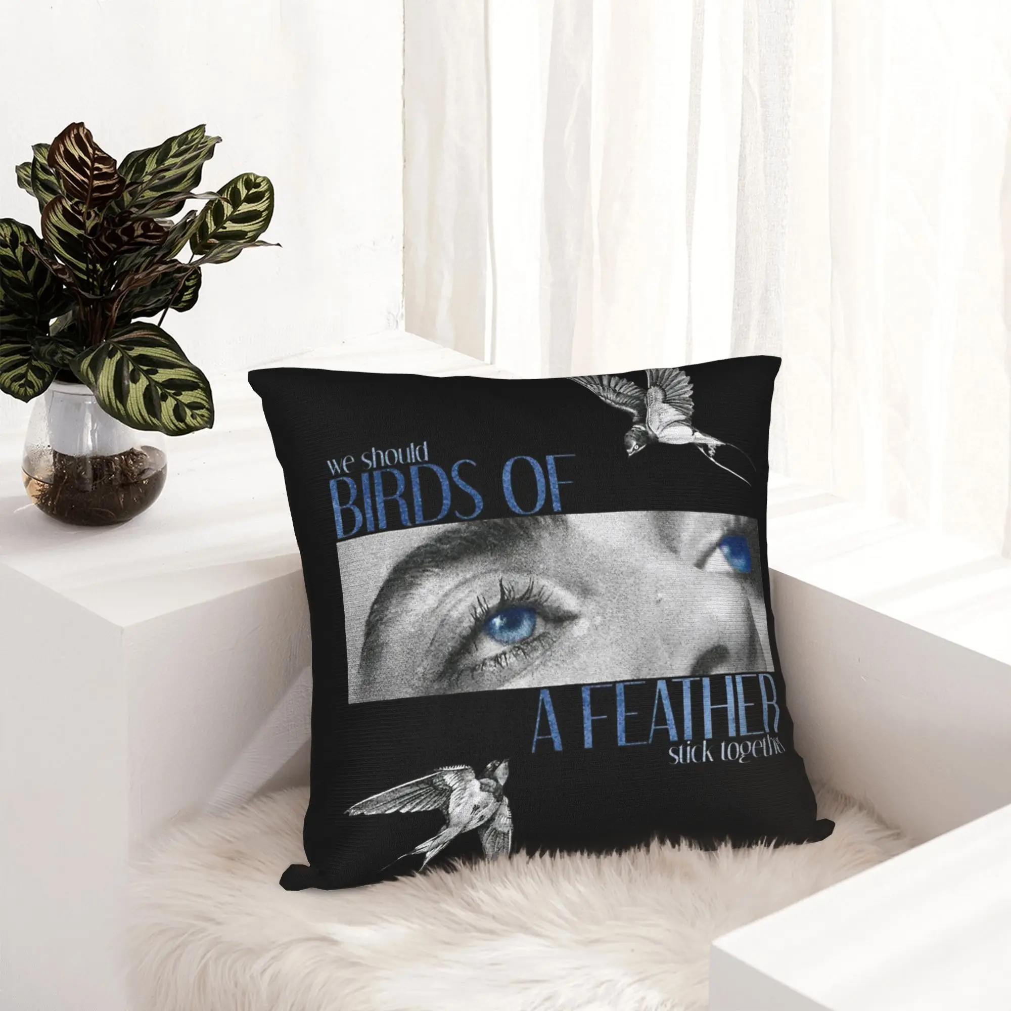 Billies  Eilish Birds Of Feather Pillowcase Double-sided Printing Fabric Cushion Cover Decor  Pillow Case Cover Home Square 18''