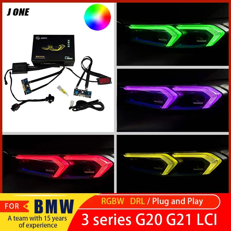 

FOR BMW 3 Series G20 G21 LCI RGB Daytime Running Lights Multi-color LED Panel Red Yellow Blue Daytime Running Lights App Control