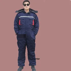 Men's Winter Cold-proof Uniforms Cotton Padded Work Clothes Cold Storage Overalls Thick Warm Labor Protection Jumpsuit Coveralls