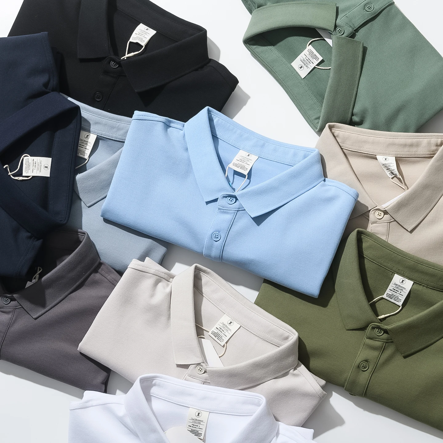 Men's  Shirt Breathable Short Sleeve T-Shirt Fine Yarn Jersey Knit High End Summer Cotton Garment Standard Fit Pure Color