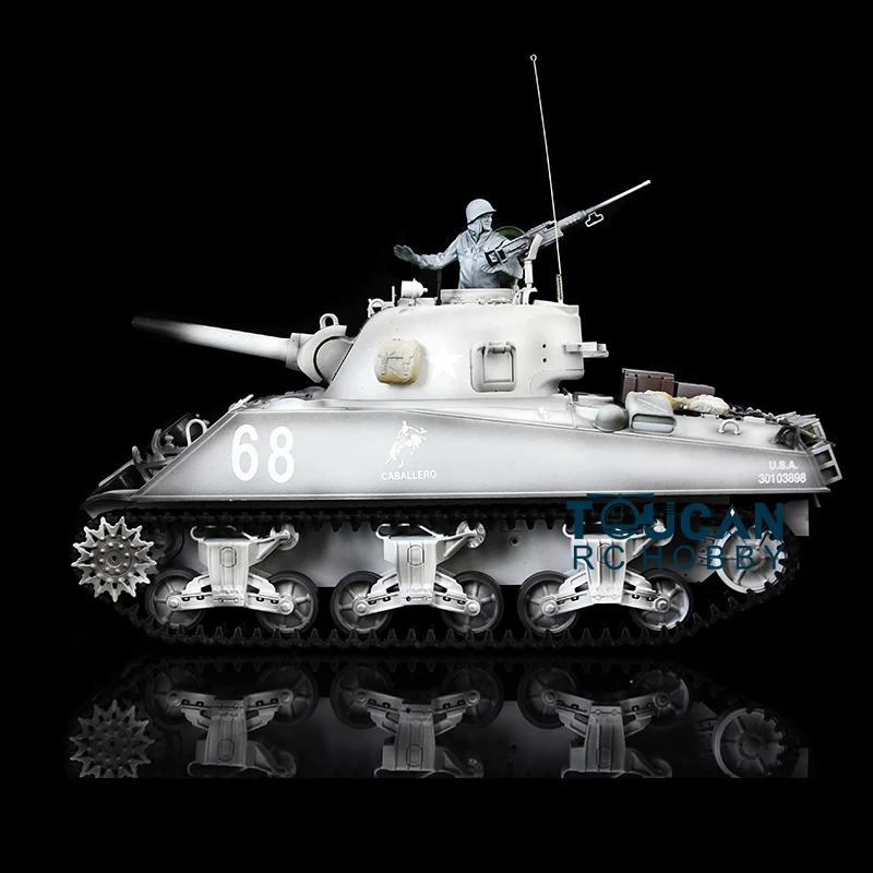 1/16 HENG LONG 7.0 플라스틱 장난감, M4A3 셔먼 RC 탱크 3898, 360 ° 터렛 배럴 리코일 RC 팬저 TH17688-SMT4