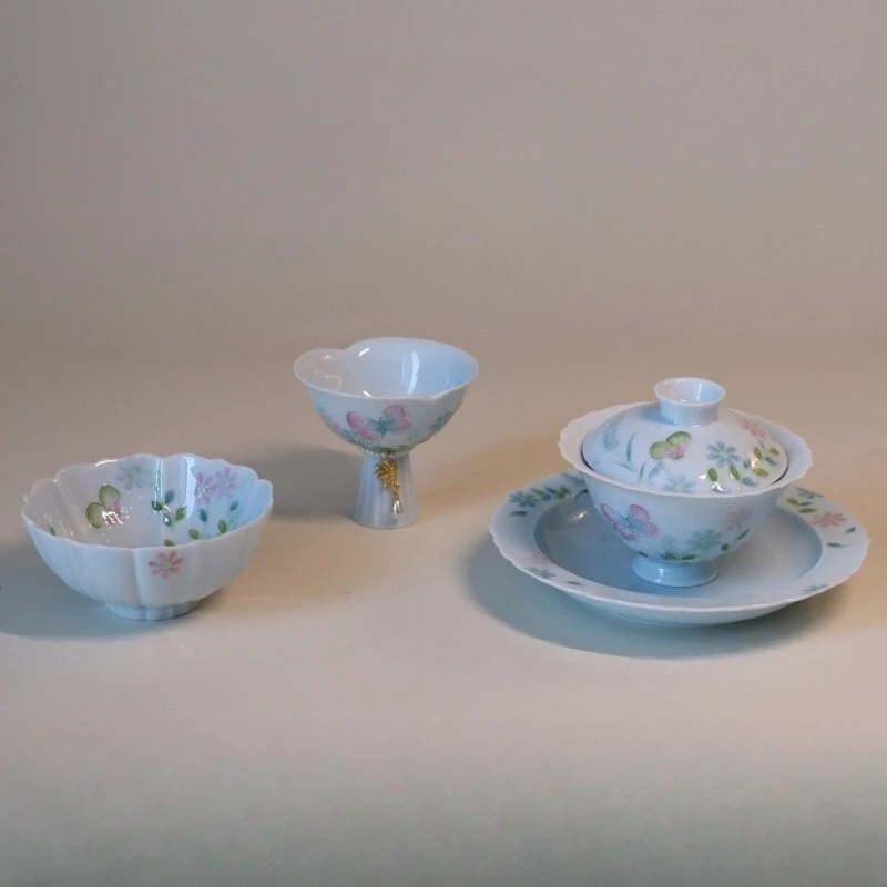

Jingming high-temperature ceramics Arita ware underglaze hand-painted gaiwan pot teacup master cup tea banquet combination
