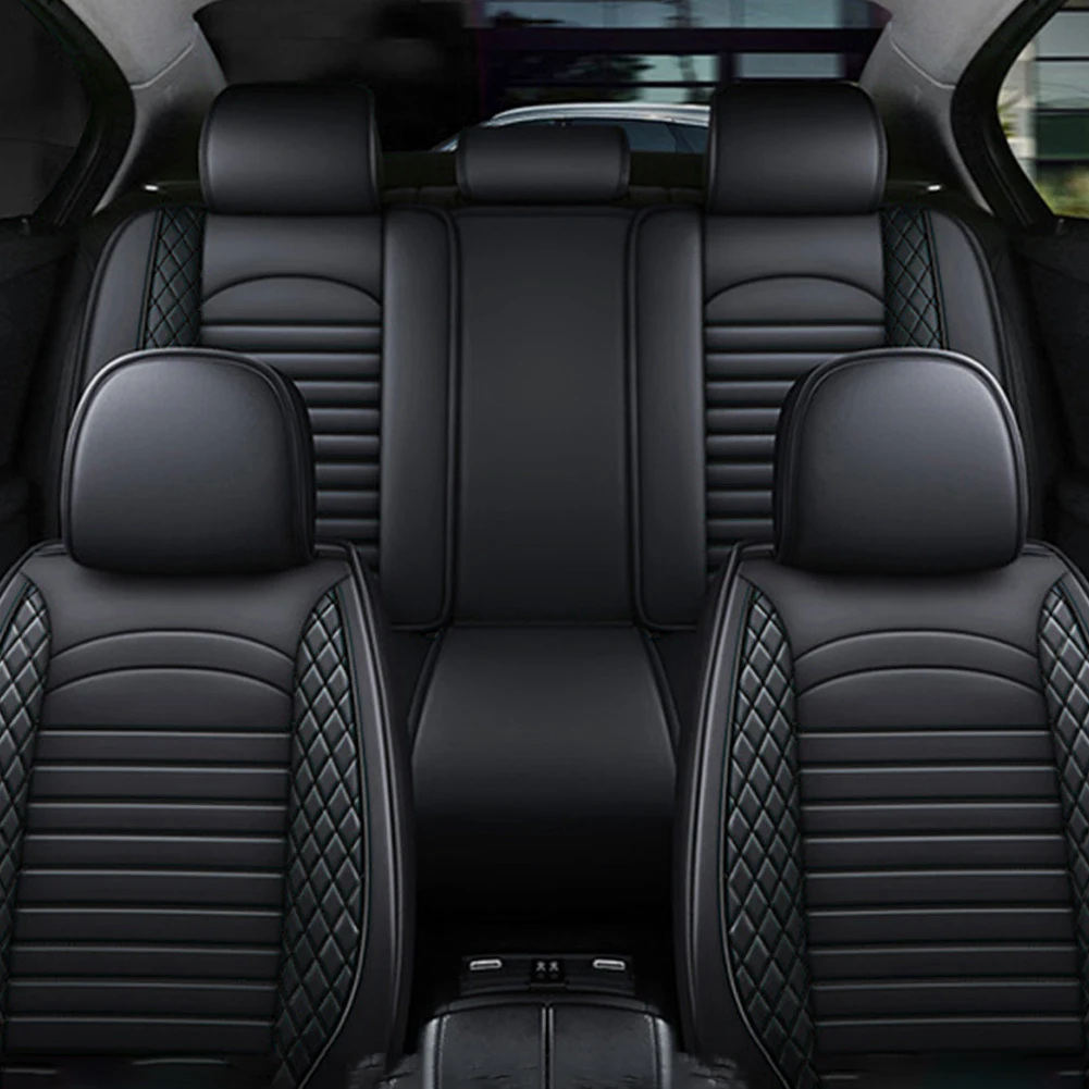 

Комплект из 11 чехлов для автомобильных сидений из кожи, полный набор для 5 мест, чехлы на передние и задние сиденья, подходят для седанов, внедорожников, пикапов