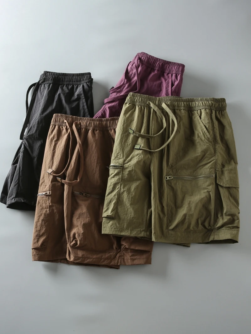 

Американские прочные быстросохнущие дышащие мужские рабочие брюки с пятью карманами, свободного кроя, летние, модные, прямые штаны