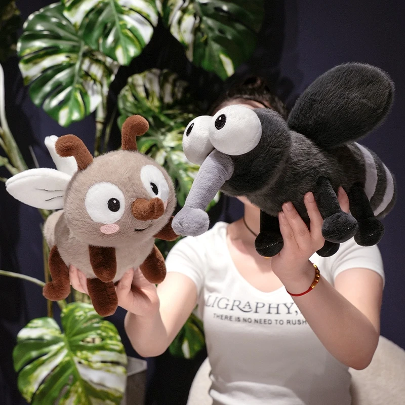 

13/20/30cm Summer Mosquito Plush Toys Cute Stuffed Bug with Angry Face Fluffy Dolls Room Decor Children Birthday Gifts