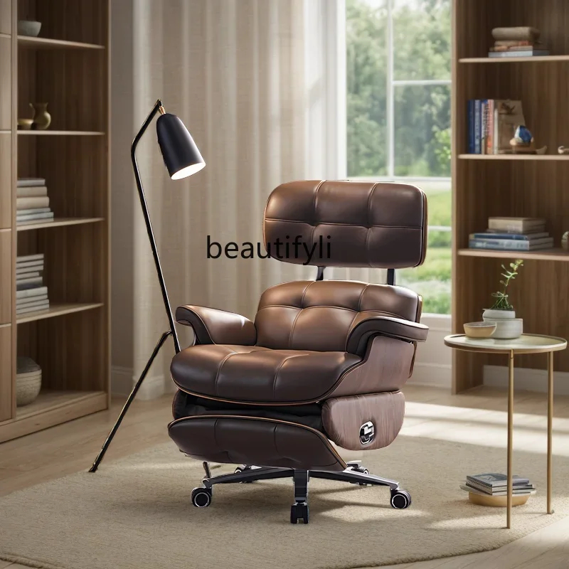 Electric recliner lunch break Office home computer chair Leather comfortable reclining boss chair