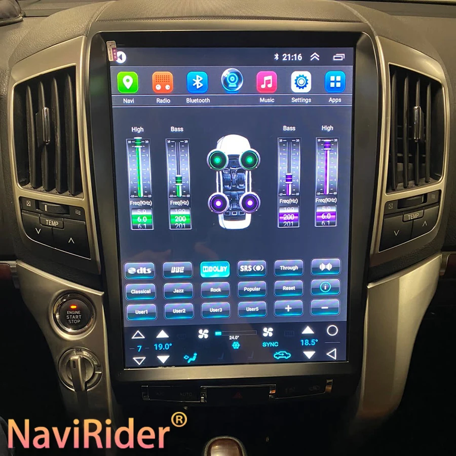 

15,6-дюймовый автомобильный радиоприемник для Toyota Land Cruiser 200 LC200 2015 Android 14, экран, мультимедийный плеер, видео Carplay, стерео, GPS-навигация