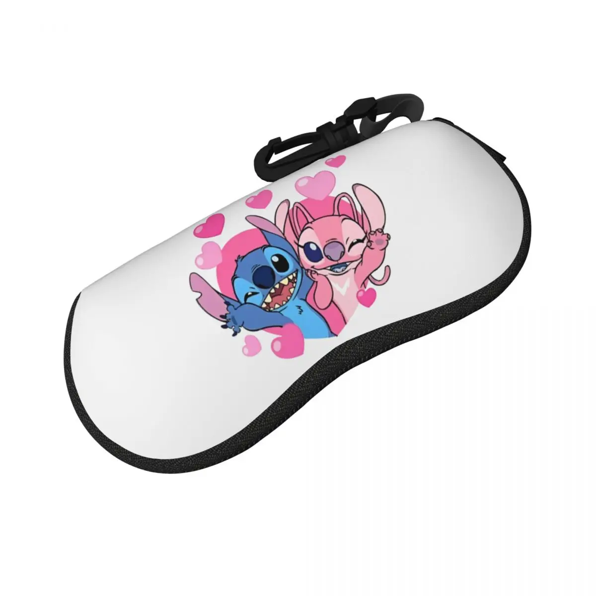 Stitch And Angel Glasses Case Key Chain Sunglasses Case Trend Daily Eyeglass Protector Unisex Eyewear Organizer