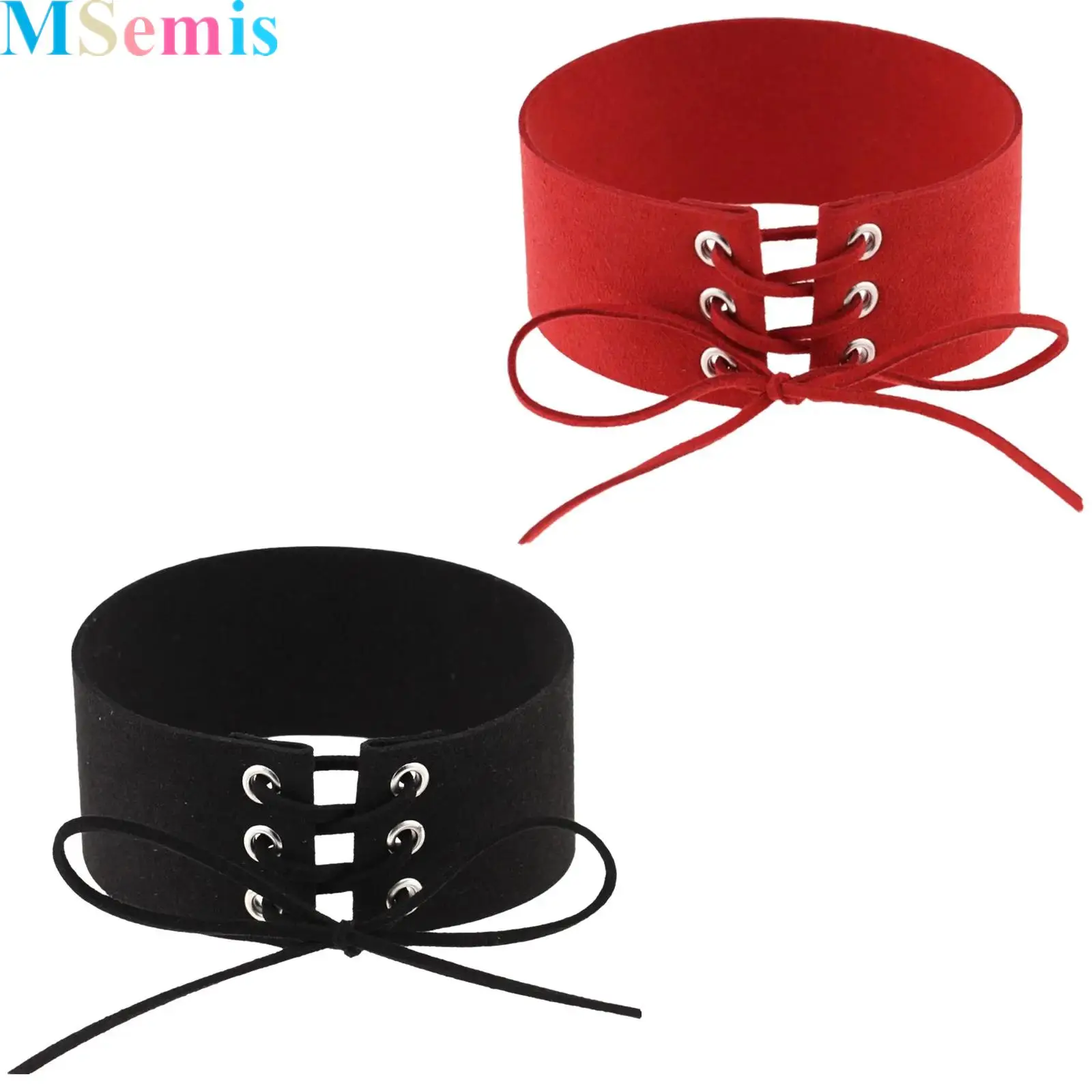

1Pcs Women Punk Choker Necklace Lace-Up Adjustable Length Necklace for Women Role-Playing Party Club Jewelry