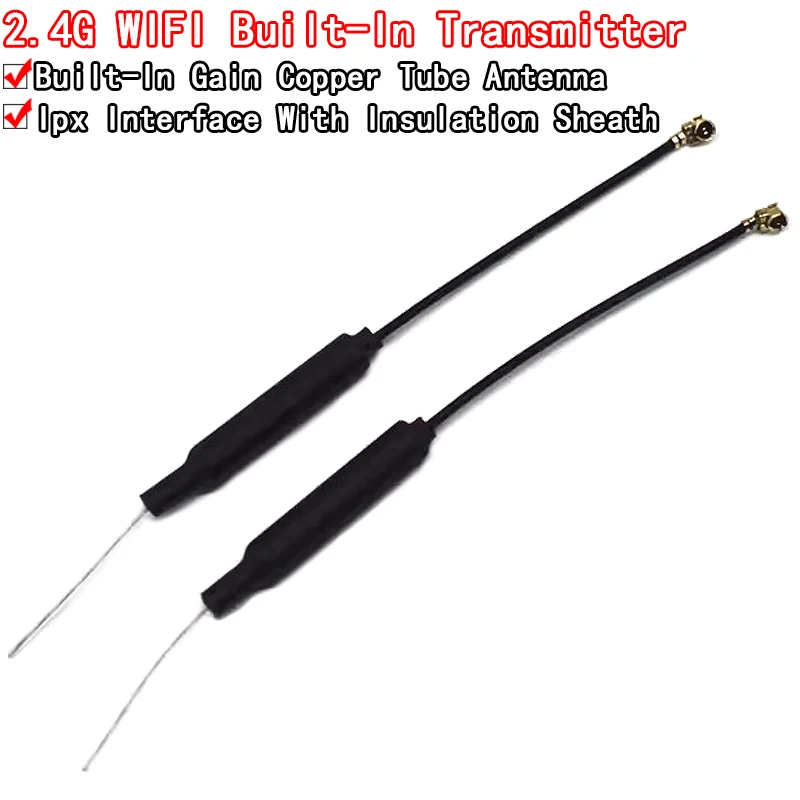 5pcs 2.4G WIFI Built-in Transmitter Built-in Gain Omnidirectional Copper Tube Antenna with Insulating Sheath Ipx Interface