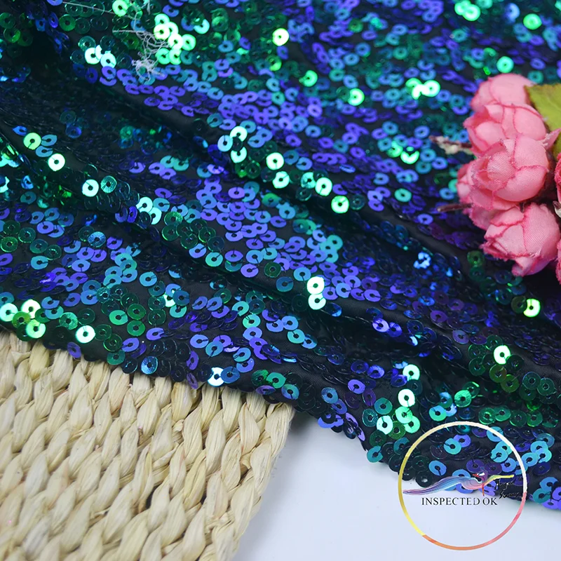 90% โพลีเอสเตอร์ + 10% Spandex ถัก5มม.เย็บปักถักร้อยชุดแต่งกายผ้าแฟชั่นสไตล์สุภาพสตรี Colth