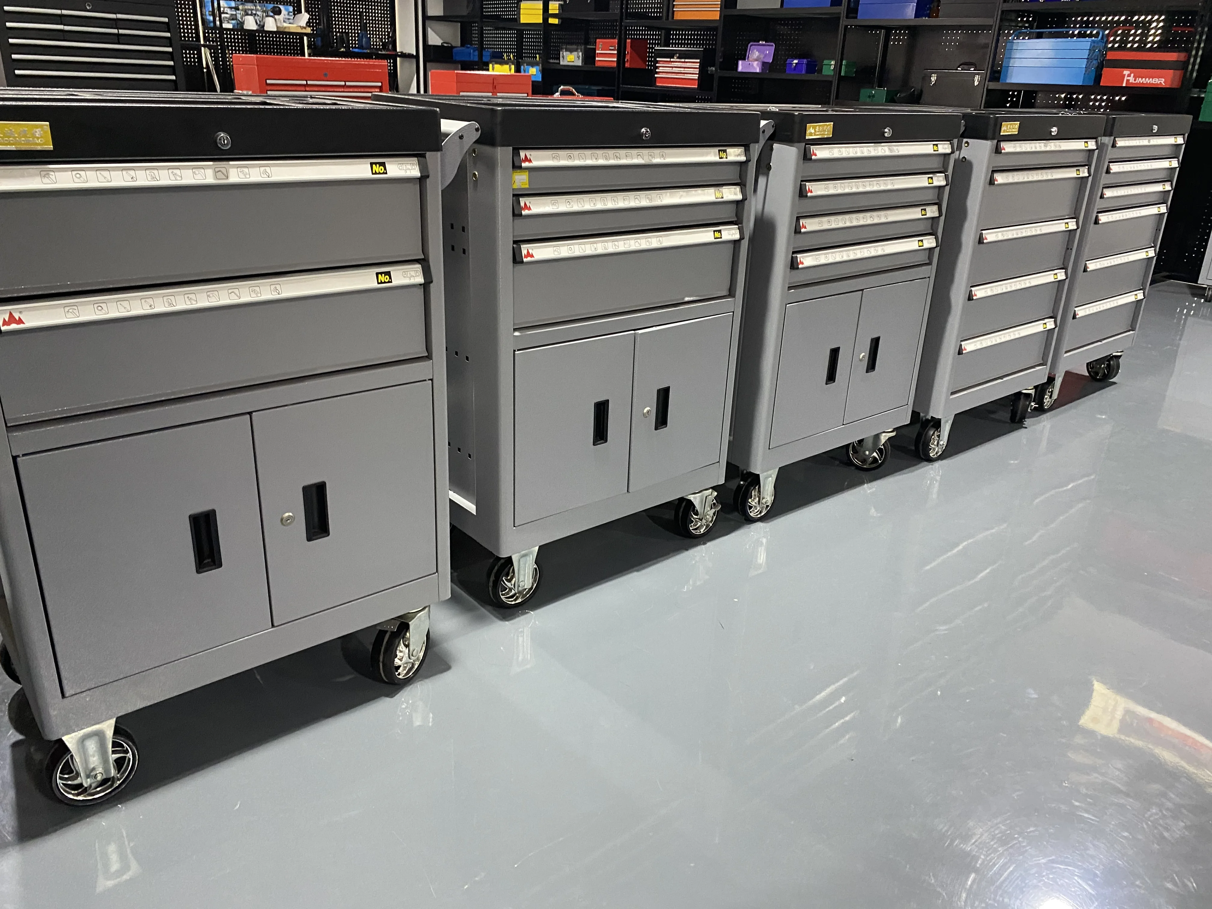 Certified Steel Rolling Tool Box Chest 2 Drawers With Storage Capacity For Mechanic Garage OEM Customization Available