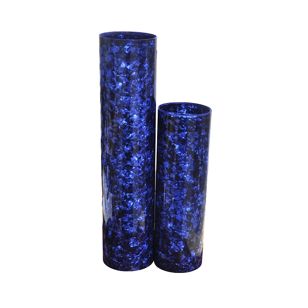 

2Pcs Celluloid Sheet Drum Wrap Musical Instrument Deco Pearl Blue 10x60'' and 16x60''